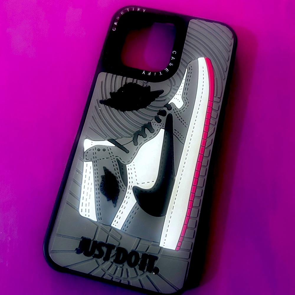 Nike Air Jordan Phone Case - Gray, Black, and Pink